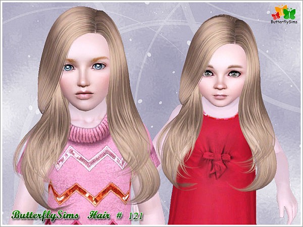 Straight Hairstyle 121 by Butterfly for Sims 3