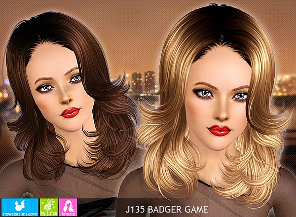 Curled peaks hairstyle J135 Badger Game by NewSea for Sims 3