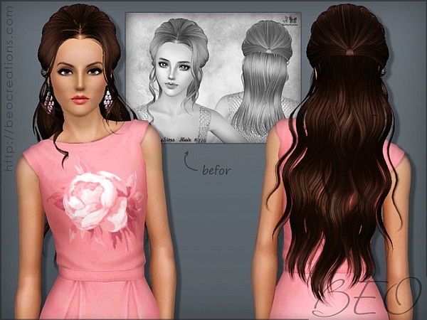 Butterfly 116 and NewSea J018 hairstyles retextured by BEO for Sims 3