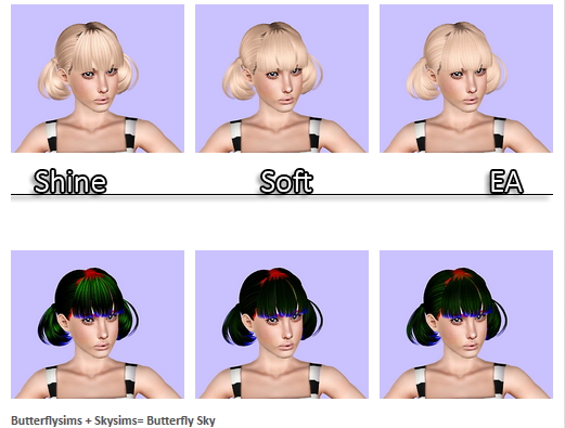 Butterflysims and Skysims hairstyle reetxtured by Plumb Bombs for Sims 3