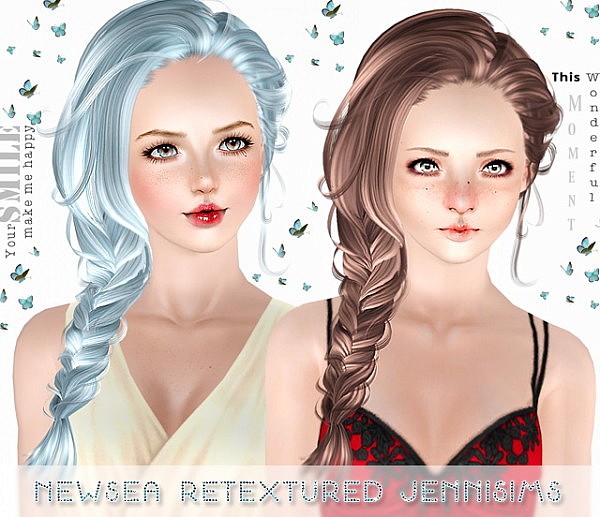 Newsea`s Erena hairstyle retextured by Jenni Sims for Sims 3