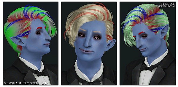 NewSea`s Shero Streaked  hairstyle retextured by Lotus for Sims 3