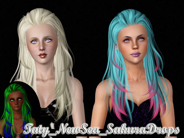 Newsea`s Sakura Drops hairstyle retextured by Taty for Sims 3