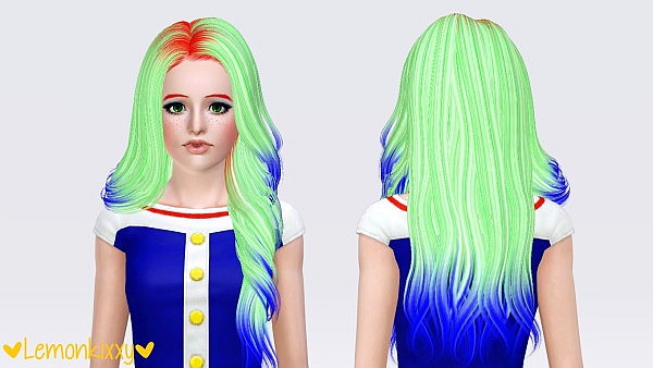 Skysims 210 hairstyle retextured by Lemonkixxy for Sims 3