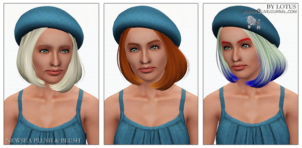 NewSea`s hairstyles retextured by Lotus for Sims 3