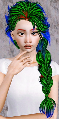 Skysims 206 hairstyle retextured by Beaverhausen for Sims 3