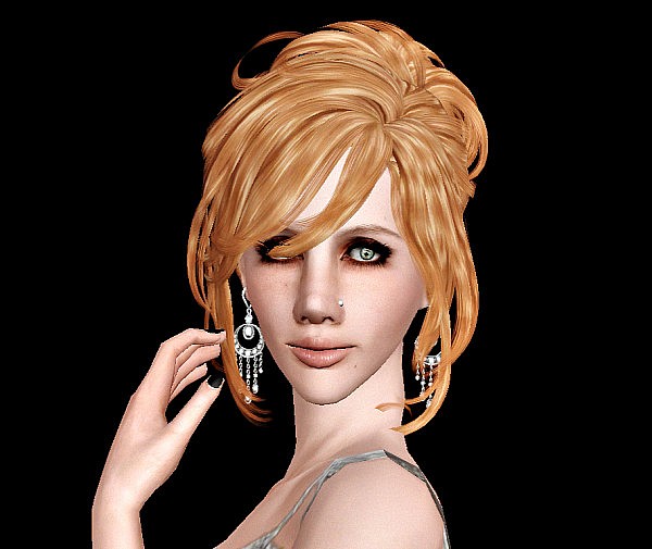 Newsea`s Crescent hairstyle retextured by Marie Antionette for Sims 3