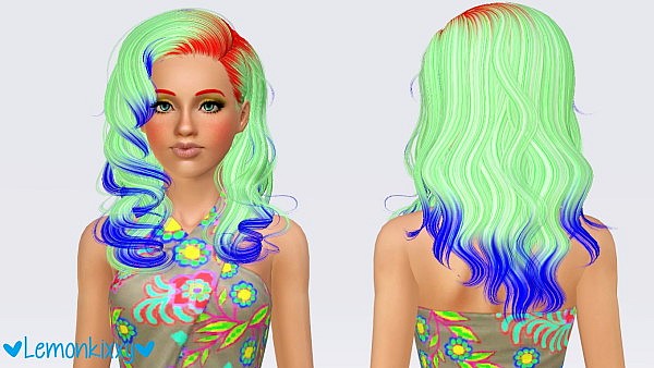 NewSea`s Dream Glory hairstyle retextured by Lemonkixxy for Sims 3
