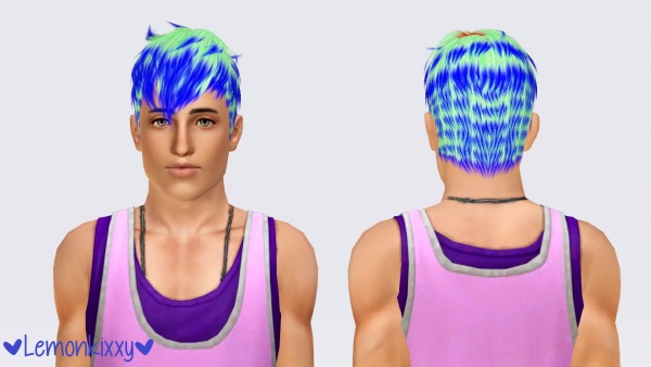 Kijiko Kang Kang hairstyle retextured by Lemonkixxy for Sims 3