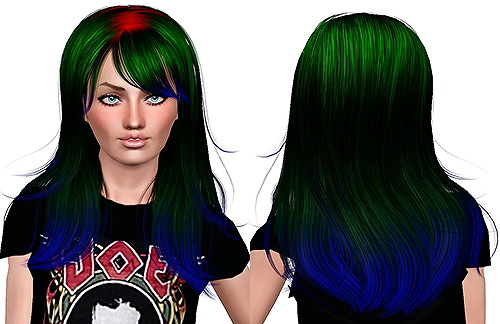 Newsea’s Stranger hairstyle retextured by Chantel Sims for Sims 3