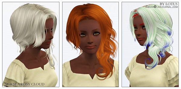 Hairstyles retextured by Lotus for Sims 3