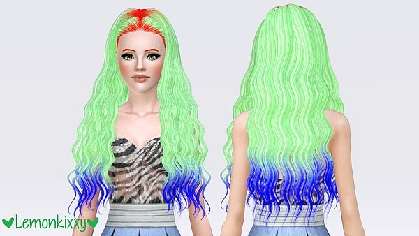 Skysims 202 hairstyle retextured by Lemonkixxy for Sims 3