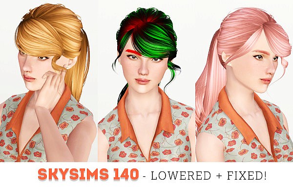 Skysims 140 hairstyle retextured by Sunpi for Sims 3