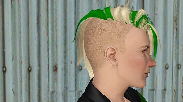 Half shaved hairstyle by Aikea Guinea for Sims 3