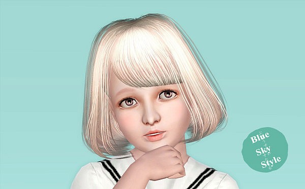 Sakura hairstyle for kids by Blue Sky for Sims 3