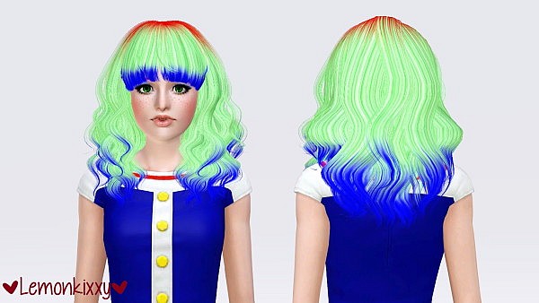 Peggy`s 885 hairstyle retextured by Lemonkixxy for Sims 3