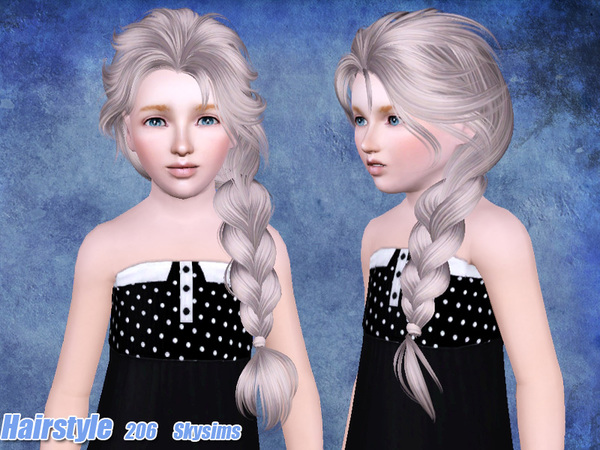 Fanciful tail hairstyle 206 by Skysims for Sims 3