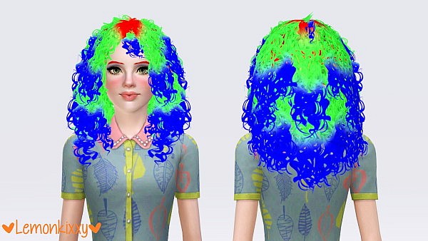 Cazy Conversion MYOS14 hairstyle retextured by Lemonkixxy for Sims 3