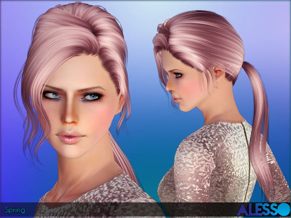 Spring ponytail hairstyle by Alesso for Sims 3