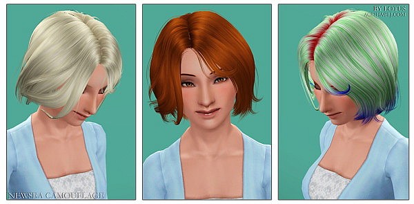 NewSea`s Camouflage hairstyle retextured by Lotus for Sims 3