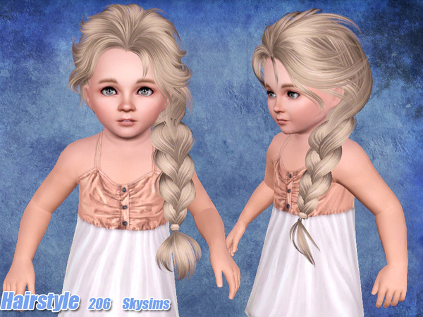 Fanciful tail hairstyle 206 by Skysims for Sims 3