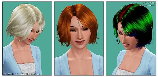 NewSea`s Camouflage hairstyle retextured by Lotus for Sims 3