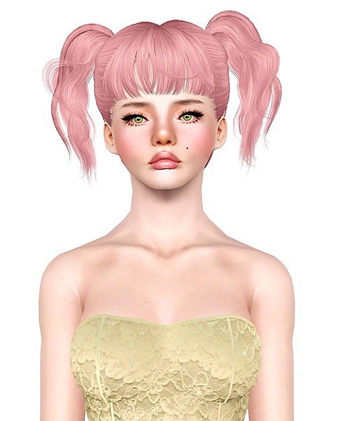 Imamii Goth Pigtails hairstyle retextured by Bombsy for Sims 3