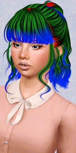 Newsea’s Lavander hairstyle retextured by Beaverhausen for Sims 3
