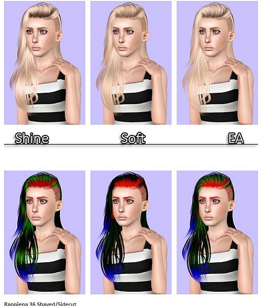 Raonjena 36 Shaved hairstyle retextured by Plumb Bombs for Sims 3