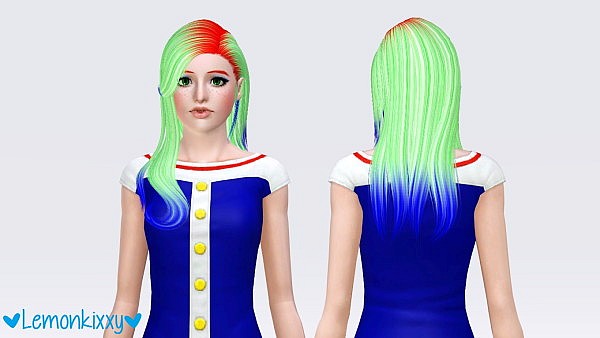 Zauma`s Taeyeon hairstyle retextured by Lemonkixxy for Sims 3
