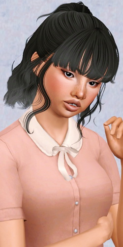 Newsea’s Lavander hairstyle retextured by Beaverhausen for Sims 3