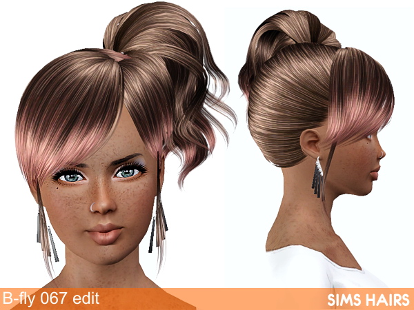 Butterfly 067 AF hairstyle retexture by Sims Hairs for Sims 3