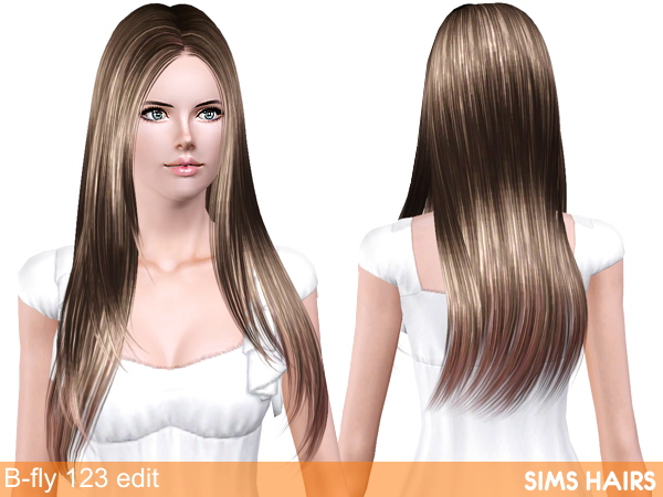 B fly Sims 123 AF hairstyle retexture by Sims Hairs for Sims 3