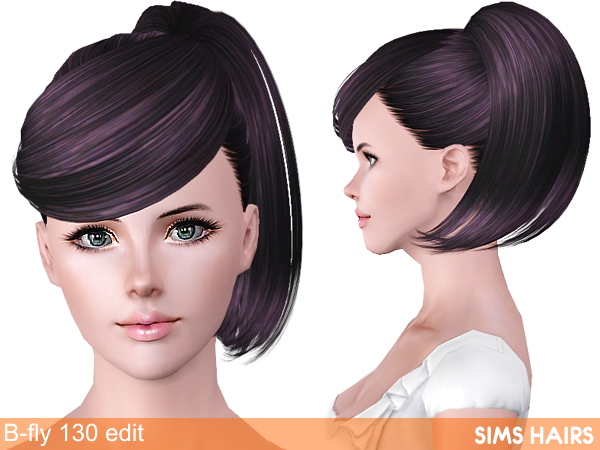 B fly Sims 130 AF hairstyle retexture by Sims Hairs for Sims 3