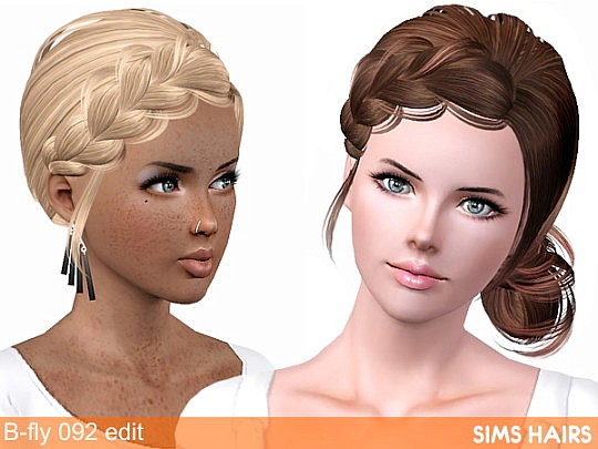 Butterfly’s hairstyle 092 natural retexture by Sims Hairs