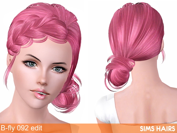 Butterfly’s hairstyle 092 natural retexture by Sims Hairs for Sims 3
