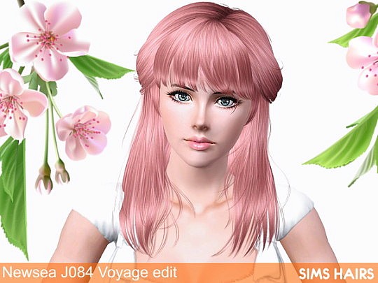 Newsea’s J084 Voyage AF hairstyle retextured by Sims Hairs