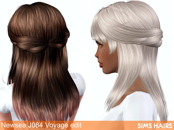 Newsea’s J084 Voyage AF hairstyle retextured by Sims Hairs for Sims 3