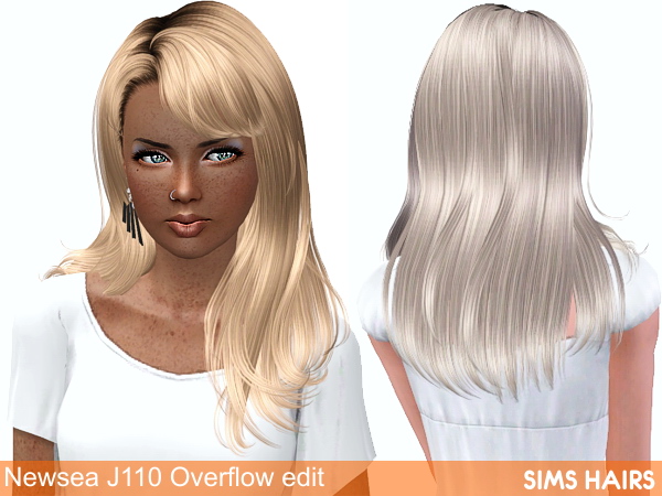 Newsea’s J110 Overflow hairstyle retextured by Sims Hairs for Sims 3