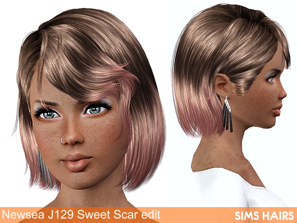 Newsea’s J129 Sweet Scar with/without headband retexture for Sims 3