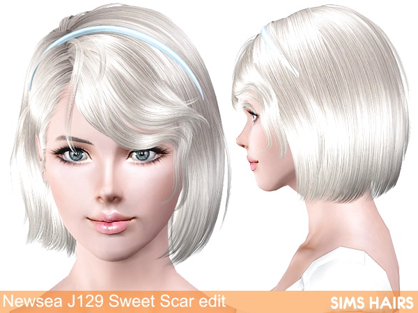 Newsea’s J129 Sweet Scar with/without headband retexture for Sims 3