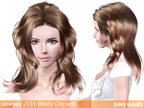 Newsea’s J131 Windy City AF retextured by Sims Hairs for Sims 3