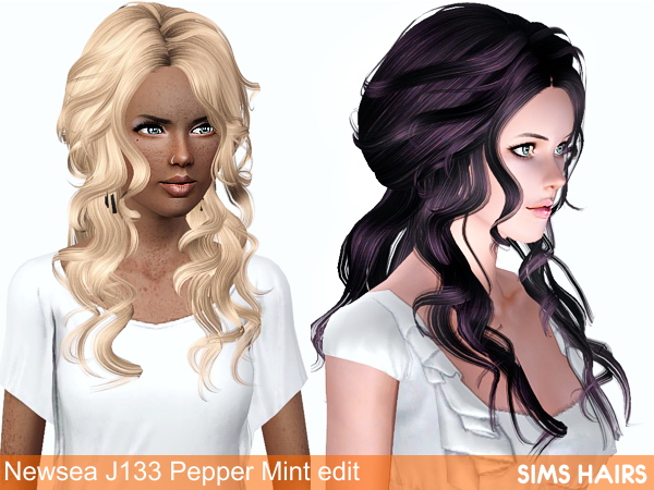 Newsea’s J133 Pepper Mint hairstyle retextured by Sims Hairs for Sims 3