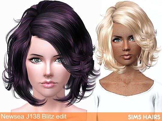 Newsea’s J138 Blitz hairstyle retexture by Sims Hairs