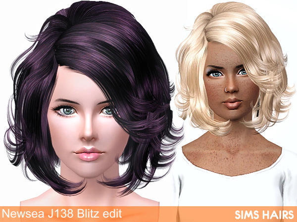 Newsea’s J138 Blitz hairstyle retexture by Sims Hairs for Sims 3