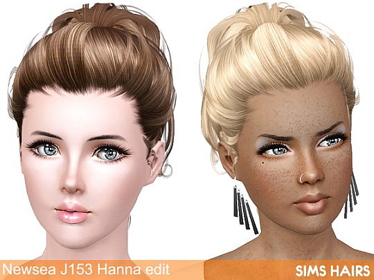 Newsea’s J153 Hanna hairstyle retextured by Sims Hairs