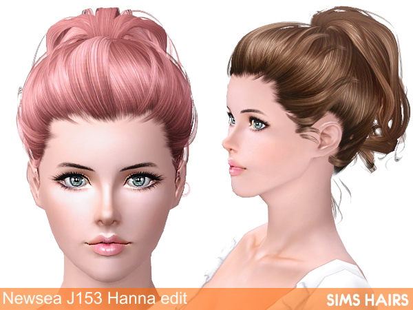 Newsea’s J153 Hanna hairstyle retextured by Sims Hairs for Sims 3