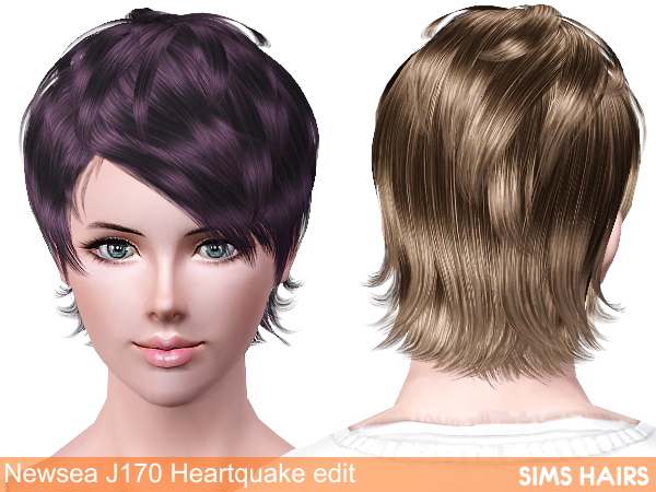 Newsea J170 Heartquake AM AF retextured by Sims Hairs for Sims 3