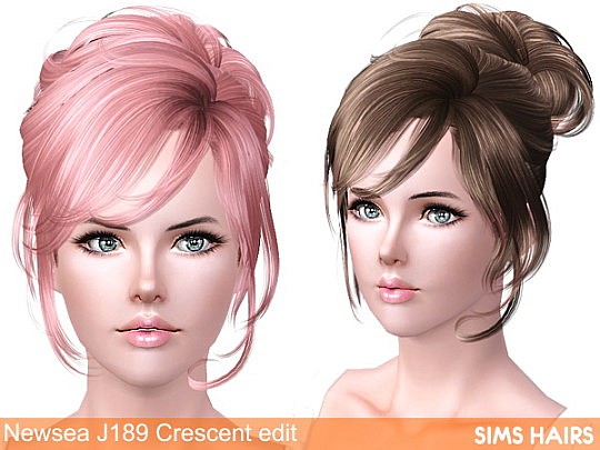 Newsea’s J189 Crescent hairstyle retextured by Sims Hairs