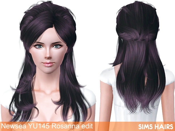 Newsea’s YU 145 Rosanna AF retexture by Sims Hairs for Sims 3